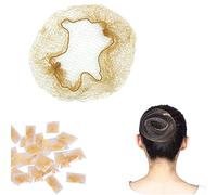 Retina per Capelli,25 Chignon per Capelli,Retine per Invisibili con Bordo Elastico,per Invisibili Elastico Bordo Maglia per Balletto,Danza,Infermiera e Così via (Giallo)