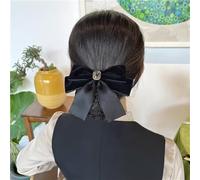 Retina per capelli con fiocco e fermaglio per capelli, per infermiere femminile, in velluto, per banche alberghi, ristorante, personale (nero)