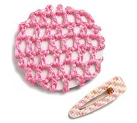 Retina Per Capelli Copricapo elastico for capelli da danza classica, 3 pezzi, colore caramella, all'uncinetto, accessorio for capelli(Light Pink Set)