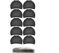 Retina Per Parrucca Cuffia for parrucca in nylon elastico traspirante, invisibile, for parrucche in pizzo, con calza in, for uso quotidiano e for le feste, unisex(Black 10Pc)