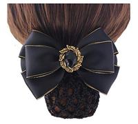 Retine for capelli for chignon, retina for capelli da donna, fermaglio for capelli classico con fiocco, fermaglio a molla, NERO A