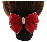 Retine for capelli for chignon, retina for capelli da donna, fermaglio for capelli con fiocco classico, fermaglio a molla, ROSSO A