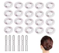 Retine per Capelli Invisibili per chignon,Retina per Capelli,25 Pezzi e 30 forcine capelli forma U,per Invisibili con Bordo Elastico,Per Bambina per fissare parrucche capelli e chignon