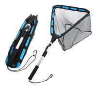 Retino da pesca a mosca, triangolare pieghevole, con manico telescopico in alluminio, lunghezza 43 cm, pieghevole fino a 92 cm, per carpa salmone (versione normale)