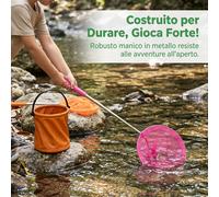 Retino da Pesca con Secchio Pieghevole - Telescopico per Pesca - per natura