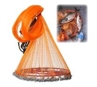 Retino da pesca in acqua salata for principianti, altezza 9,8-16,4', con disco da 60 cm, rete da lancio monofilamento for esche da pesca for fiumi(2F,Radius 4.5m/14.8ft)