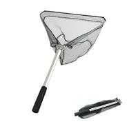 Retino da Pesca Pieghevole Estensibile,Guadino per Pesca Telescopico,50cm Alluminio Manico Estendi la Lunghezza,Triangolare,per pesca di uccelli,acquario,oggetti galleggianti per stagni,trota