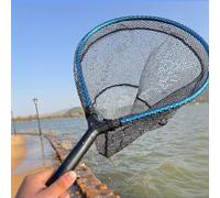 Retino da pesca pieghevole, rete da pesca in silicone, rete da pesca a mosca, con manico in alluminio, per catturare e rilasciare, portatile, morbida rete da pesca compatta per trote (30# piccola)
