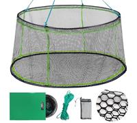Retino da pesca pieghevole, rete da pesca per pesci, rete da pesca portatile per pesciolini, gamberi, gamberetti (diametro superiore: 80 cm, diametro inferiore: 99,8 cm)