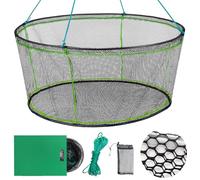Retino da pesca pieghevole, rete da pesca per pesci, rete da pesca portatile per pesciolini, gamberi, gamberetti (diametro superiore: 99,8 cm, diametro inferiore: 80 cm)