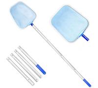 Retino per piscina a maglia fine, 40 x 32 cm, con asta telescopica, retino per laghetto grande, accessorio per la pulizia delle alghe, retino per le alghe, maglia extra fine per la pulizia della