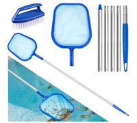 Retino per piscina a maglia fine con asta telescopica, include una piccola | Set di accessori per la pulizia della piscina, lunghezza 156 cm, retino per laghetto, piscina, spa, laghetti
