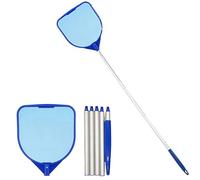 Retino per Piscina, Rete per Laghetto con Asta Telescopica, Retino Lungo per Laghetto con Asta Telescopica, Rete A Rastrello A Maglia Fine per La Pulizia della Superficie di Piscine, Spa E Laghetti