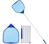 Retino per Piscina, Rete per Laghetto con Asta Telescopica, Retino Lungo per Laghetto con Asta Telescopica, Rete A Rastrello A Maglia Fine per La Pulizia della Superficie di Piscine, Spa E Laghetti
