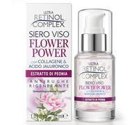 Retinol Complex Flower Power Siero Viso 30 ml - Con Estratto di Peonia, Collagene e Acido Ialuronico, Anti-Rughe Rigenerante e Illuminante