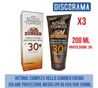 RETINOL COMPLEX HELLO SUMMER CREMA SOLARE PROTEZIONE MEDIA SPF30 UVA UVB 200ML