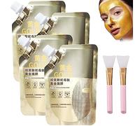 Retinol Snake Venom Gold Mask, Rejuvenating Gold Peel Mask, Anti-Aging Gold Face Mask, Retinol Snake Venom Peptide Gold Mask with Grooming Tools (4Pcs)