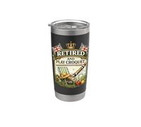 Retired abd Play Croquet divertente per il gioco del prato Bicchiere termico in acciaio inox doppia parete