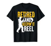 Retired And Keepin It Reel Pescatore di Pesca in Pensione Maglietta