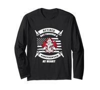Retired But Forever A Firefighter At Heart Proud Fireman Maglia a Manica