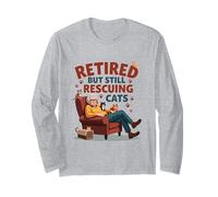 Retired But Still Rescuing Cats for Cat Lovers Maglia a Manica