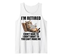 Retired Cat Reading Newspaper Funny Retirement Cat Mom Dad Canotta