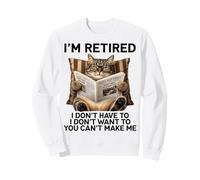 Retired Cat Reading Newspaper Funny Retirement Cat Mom Dad Felpa