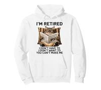 Retired Cat Reading Newspaper Funny Retirement Cat Mom Dad Felpa con Cappuccio