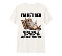 Retired Cat Reading Newspaper Funny Retirement Cat Mom Dad Maglietta Premium