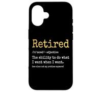 Retired Definition Retired 2025 Men Women Funny Retirement Custodia per iPhone 16