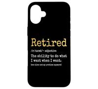 Retired Definition Retired 2025 Men Women Funny Retirement Custodia per iPhone 16 Plus