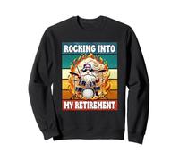 Retired Drummer Gnome Dad Graphic Rocking Into My Retirement Felpa