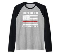 Retired Firefighter Thin Red Line Retirement Maglia con Maniche Raglan