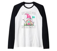 Retired Golf Mom GNOME for Women My Retirement Plan Golf Maglia con Maniche Raglan