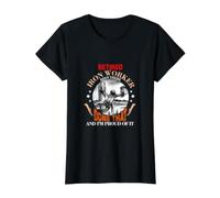 Retired Ironworker Been There Done That Funny Retirement Maglietta con Stampa Grafica Economica, Donna, Nero, L