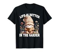 Retired Life Is Better in The Garden GNOME for Book Lover Maglietta