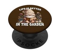 Retired Life Is Better In The Garden Gnome For Book Lover PopSockets PopGrip Adesivo