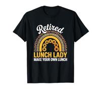 Retired Lunch Lady Rainbow Fun Retirement Party Maglietta