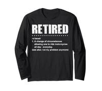 Retired Motorcycle Rider Retirement Biker Life Veteran Fun Maglia a Manica