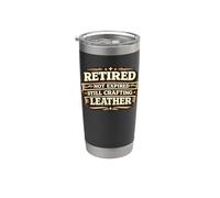 Retired Not Expired Still Crafting Leather Worker Gift Bicchiere termico in acciaio inox doppia parete