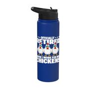 Retired Now I Work For My Chickens Funny Retirement Stainless Steel Insulated Water Bottle