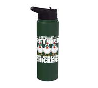 Retired Now I Work For My Chickens Funny Retirement Stainless Steel Insulated Water Bottle