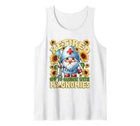 Retired Nurse Sunflower GNOME for Women Funny Retirement Canotta