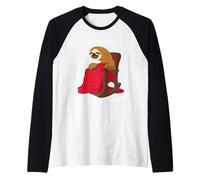 Retired Retirement Funny Sloth Graphic Men Women Maglia con Maniche Raglan