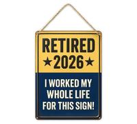 Retired Signs For Men - Bright Long Lasting Photo Prop Keepsake, Retirement Decoration, Commemorative, Gift Category, Black Wood Set for Women Bedrooms Offices Cafes and Bookstores