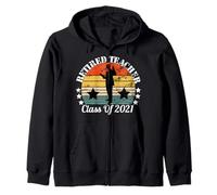 Retired Teacher Class of 2021 Retirement Gift Felpa con Cappuccio