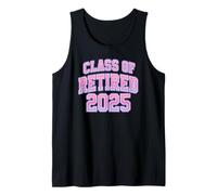 Retired Teacher Class of 2025 Cute Preppy Varsity Retirement Canotta