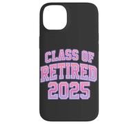 Retired Teacher Class of 2025 Cute Preppy Varsity Retirement Custodia per iPhone 14 Plus
