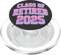 Retired Teacher Class of 2025 Cute Preppy Varsity Retirement PopSockets PopGrip per MagSafe