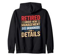 Retired Under New Management See Grandkids for Details Felpa con Cappuccio